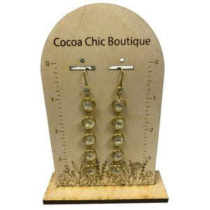 Vintage Henri Bendel Gold tone and Chrystal Drop Pierced Earrings